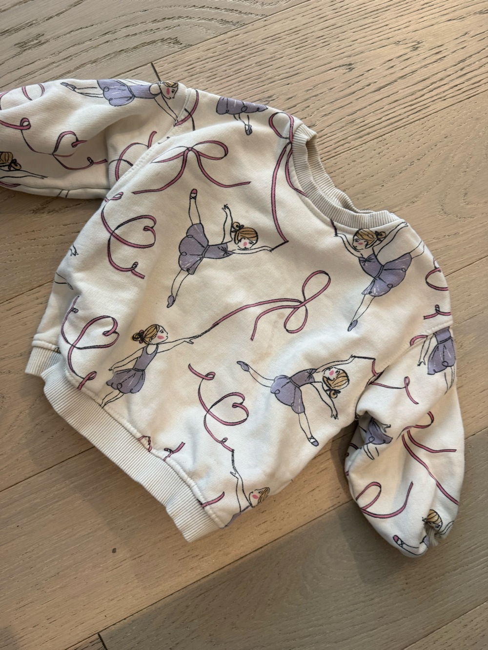 Zara Cream Sweatshirt with Pink & Lavender Accents